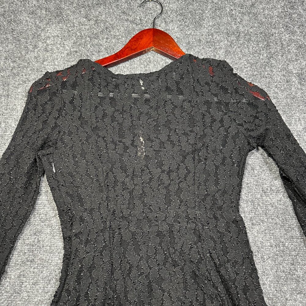 Free People Dress Womens XS Black Lace Aline Lined Bell Cuff Sleeve NEW Skater - Picture 8 of 8